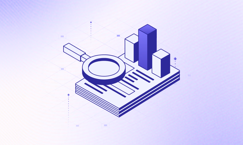 Magnifying glass and charts detecting needle-mover signals
