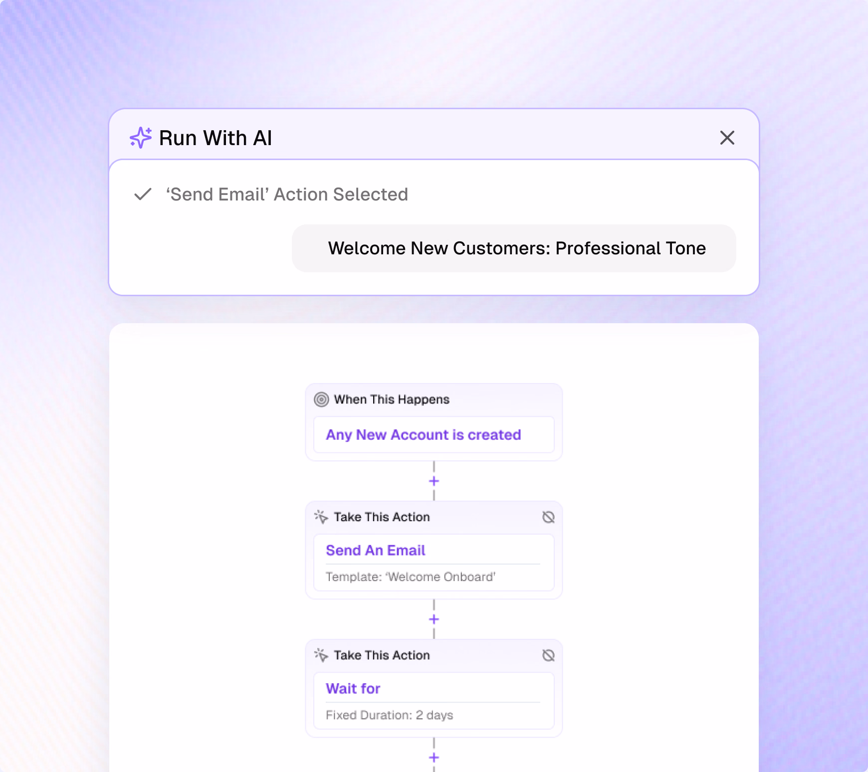 Automated workflow sending an onboarding email sequence