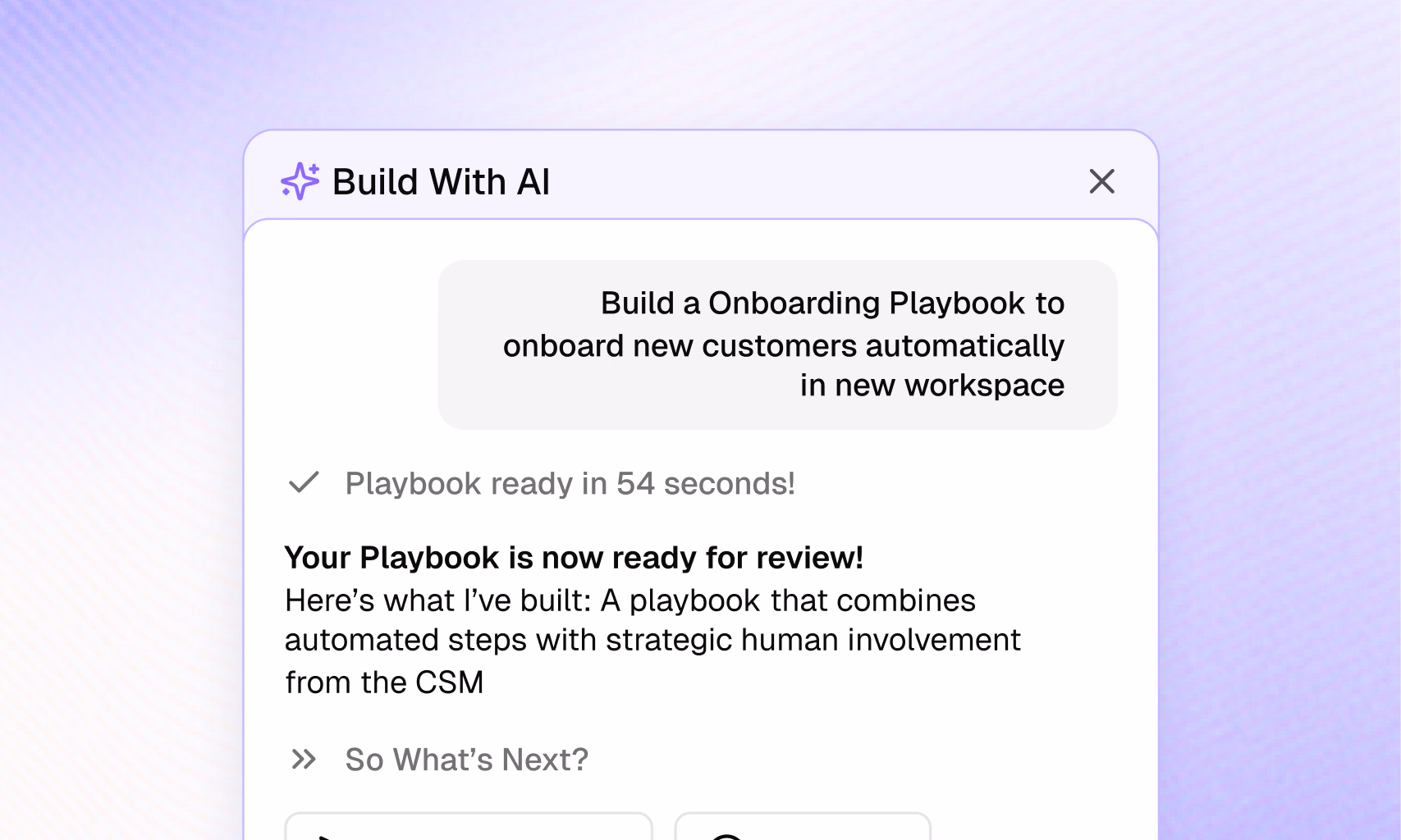 Build With AI dialog with a ready-to-review plan